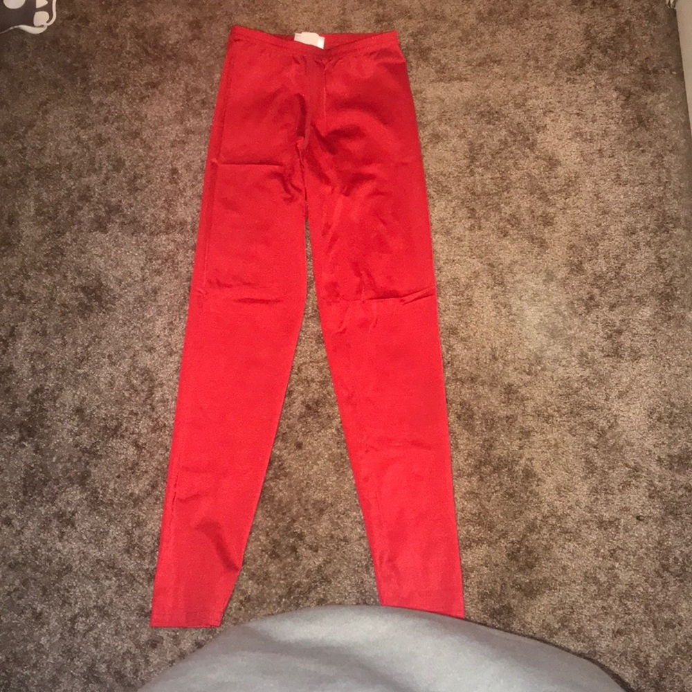 Red leggings